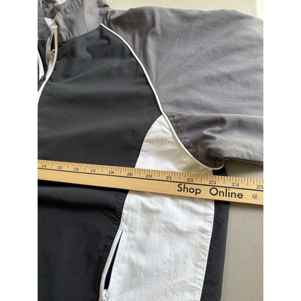Footjoy FJ Golf Half Zip Windbreaker Jacket Mens Size MEDIUM Black Gray Athletic - Picture 7 of 12